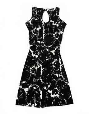 Express Dress Size 14 Black White Sleeveless Midi Cutout Spring Summer Glam